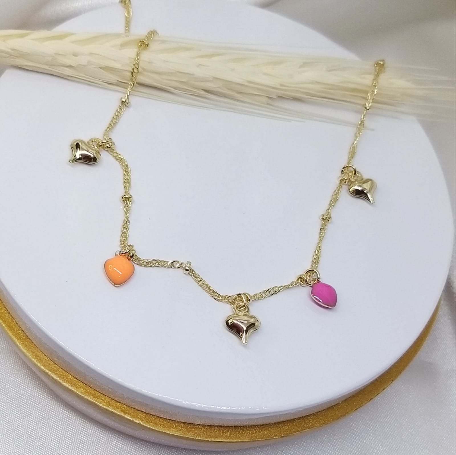 Choker Corações Coloridos